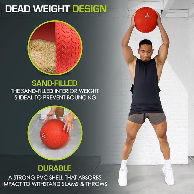ProsourceFit Slam Medicine Balls 5 10, 15, 15, 20, 20, 25, 25, 30, 30, 50lbs 50lbs Smooth