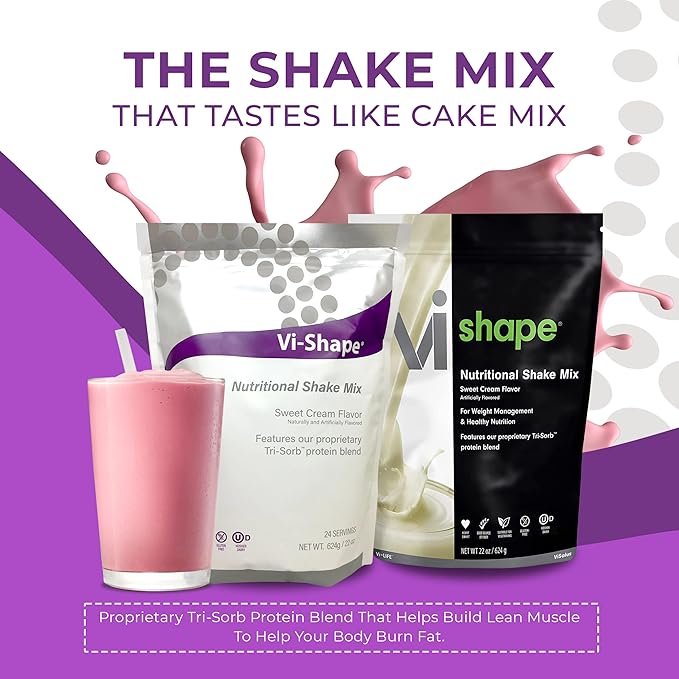 Vi-Shape Nutritional Shake Mix Sweet Cream Flavor | 22oz (1 Bag, 24 Servings)