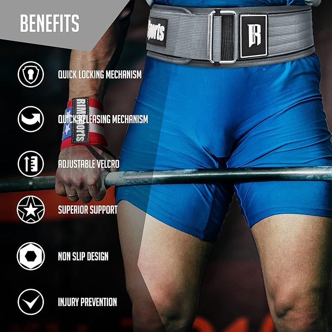 RIMSports Quick Locking Weight Lifting Belt Premium Lifting