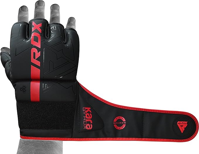 RDX MMA Gloves Grappling Sparring, Pre-Curved Mixed Martial Arts Mitts Men Women Boxing Gloves, Maya Hide Leather Kara Cage Fighting Workout, Combat Sports Training, Muay Thai, Punching Bag Kickboxing