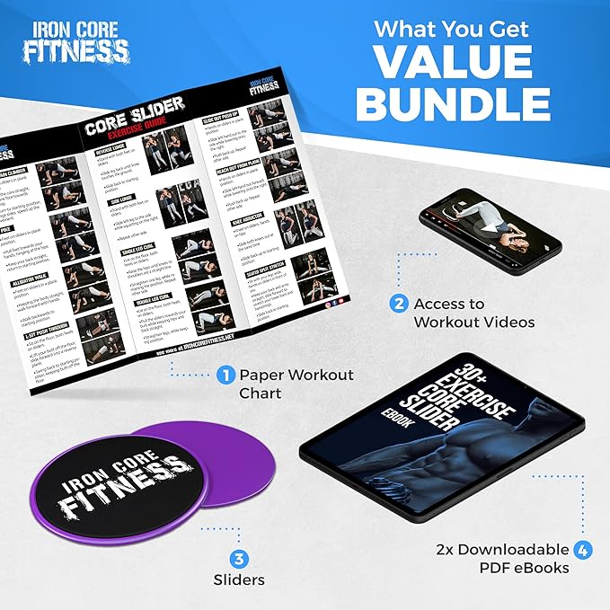Iron Core Fitness 2 x Dual Sided Gliding