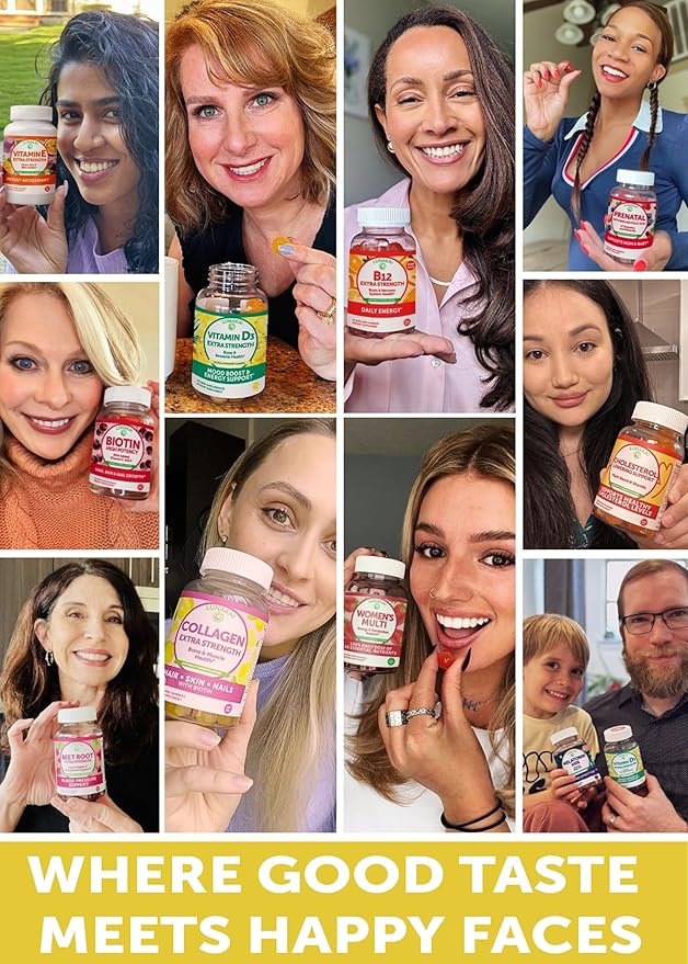 Collagen Gummies - Tastiest Proprietary Formula - 200mg Hydrolyzed Collagen Gummies for Women and Men with Biotin, Zinc, Vitamin C and E - Non-GMO Anti Aging Collagen Supplements for Women - 12 Pack