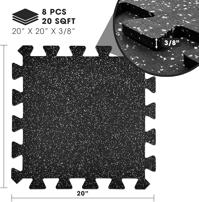 Yes4All Rubber Gym Flooring for Home Gym 0.56" Thick