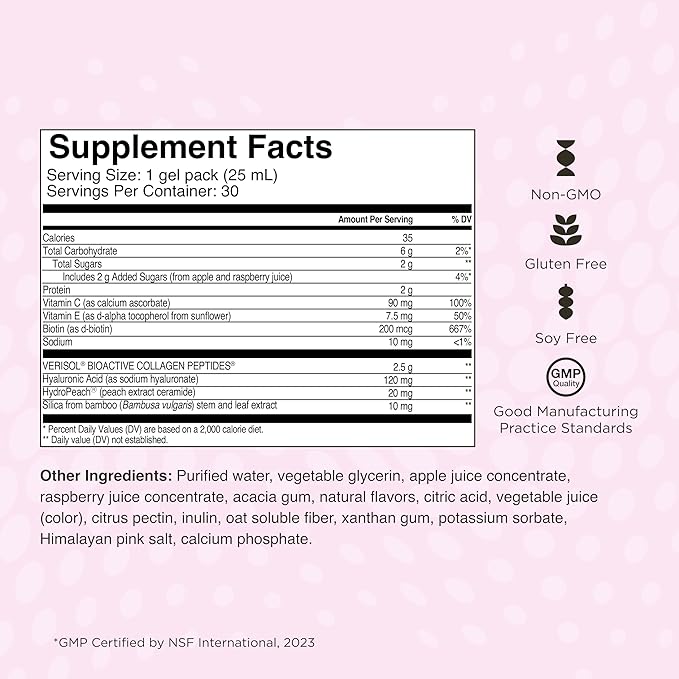 Healthycell Vibrant Hair, Skin & Nails - Hair Vitamins with Liquid Collagen for Women - Hyaluronic Acid Supplement with Collagen Peptides, Vitamin E, Biotin - Maximum Absorption - 30 Gel Packs