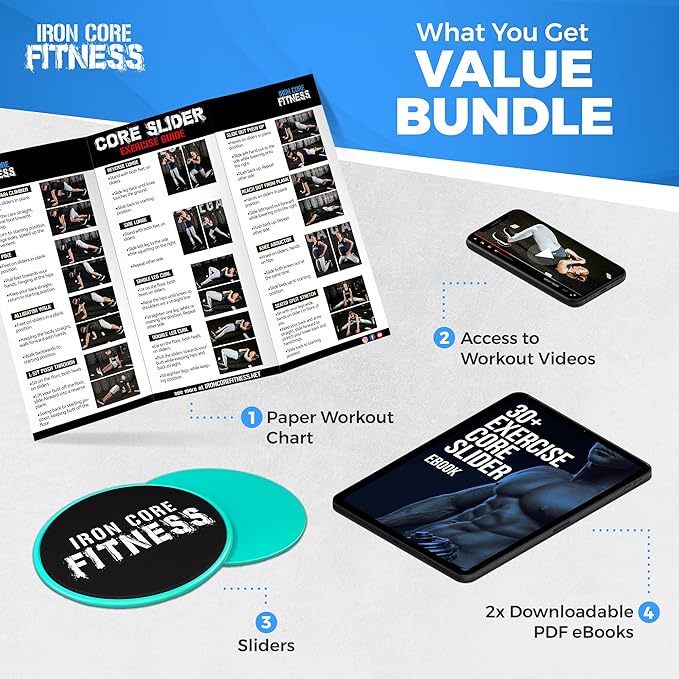 Iron Core Fitness 2 x Dual Sided Gliding