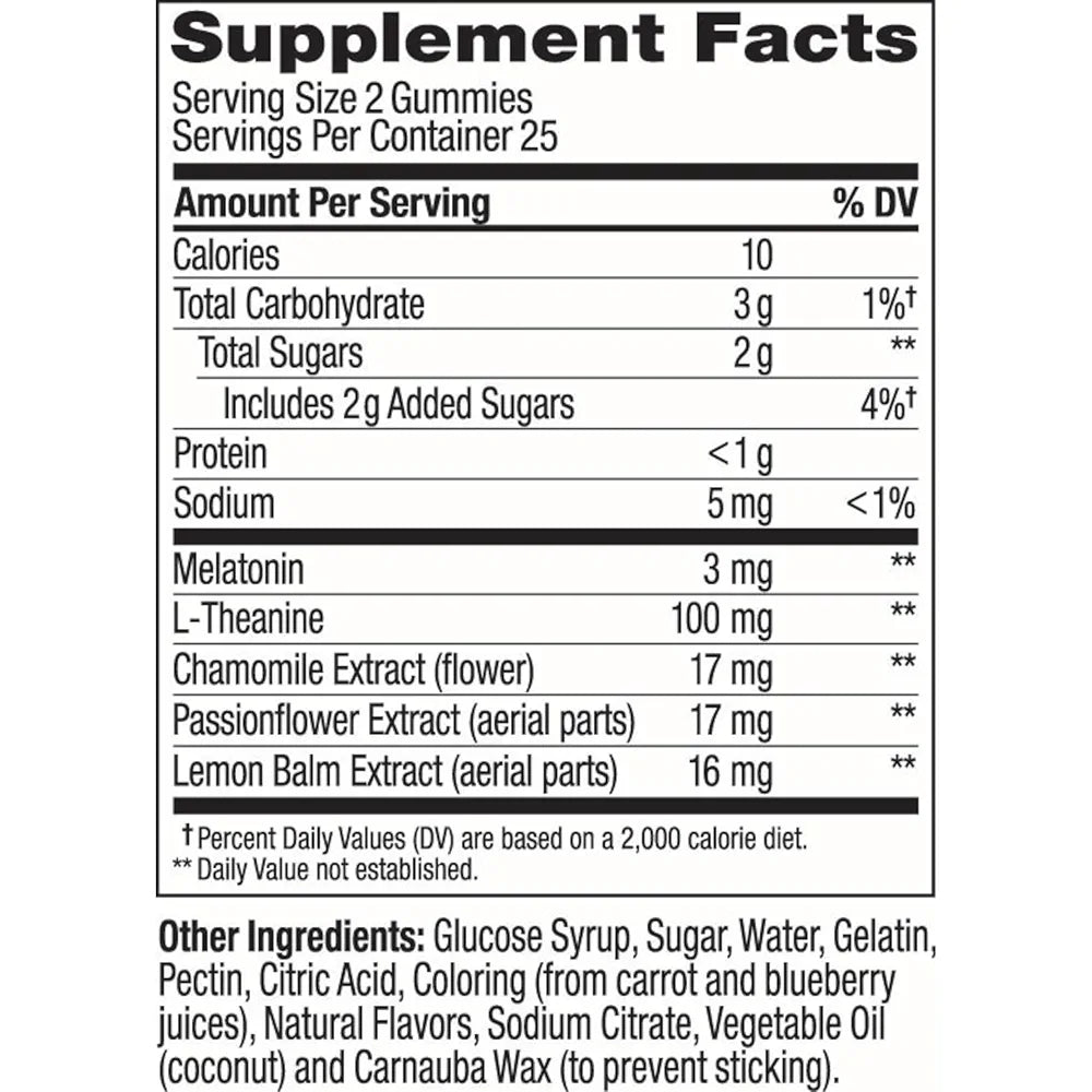 OLLY Restful Sleep Gummy Supplement with Melatonin & L-Theanine Chamomile, Blackberry Zen, 50 Gummies (25 Day Supply) Supports a Healthy Sleep Cycle* (Packaging May Vary)