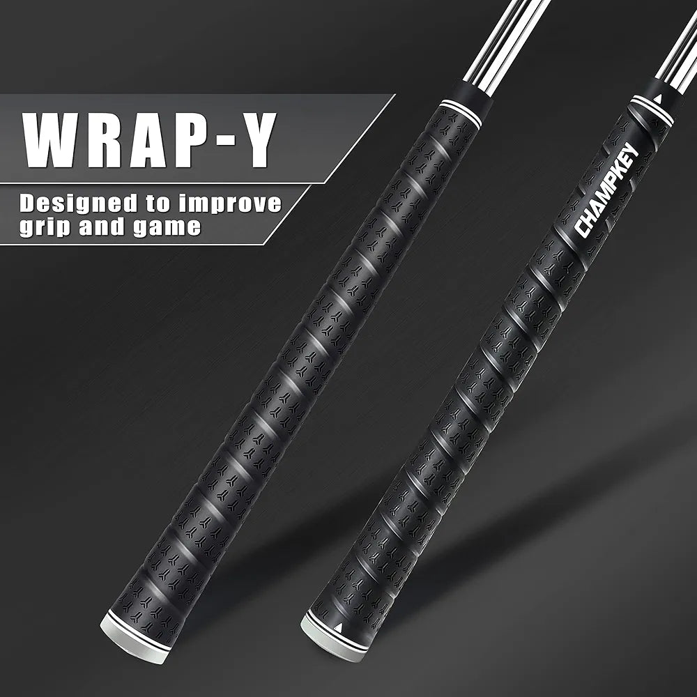 CHAMPKEY WRAP-Y Rubber Golf Grips 13 Pack Come with All Repair Kits - High Feedback and Traction Golf Club Grips
