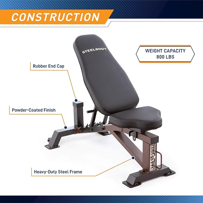 Steelbody Deluxe Utility Weight Bench for Home Gym