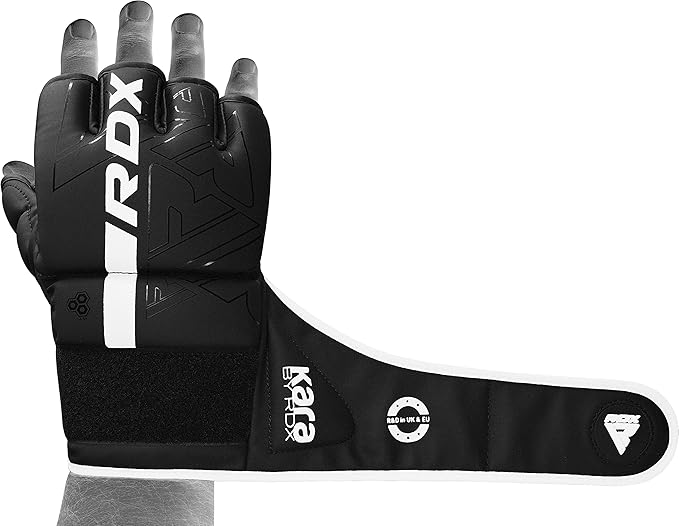 RDX MMA Gloves Grappling Sparring, Pre-Curved Mixed Martial Arts Mitts Men Women Boxing Gloves, Maya Hide Leather Kara Cage Fighting Workout, Combat Sports Training, Muay Thai, Punching Bag Kickboxing
