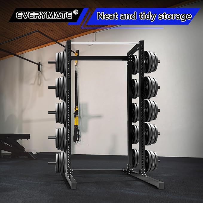 Weight Plate Holder: Power Rack Attachments Squat Rack Weight Plate Rack for 1 inch Standard Weight Plates, 2x2 3x3 2x3 Power Cage Accessories Weight Plate Storage