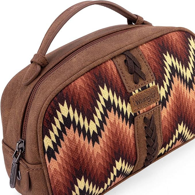 Wrangler Makeup Pouch Bag Mini Western Toiletry Purse Cosmetic Organizer Paisley Travel Pouch for Women