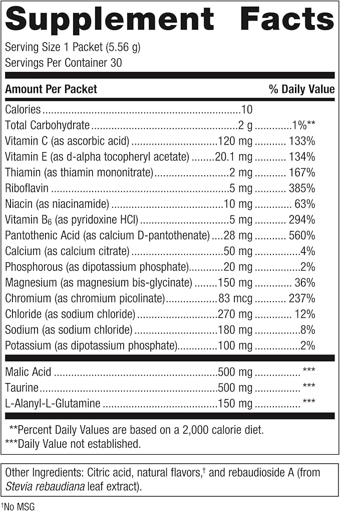 Metagenics Endura - Electrolyte Balance Supplement Powder - Hydrating Packets - with Ascorbic Acid & Calcium - Non-GMO, Gluten-Free & Vegetarian - Lemonade Flavor - 30 Packets (0.2 oz Each)