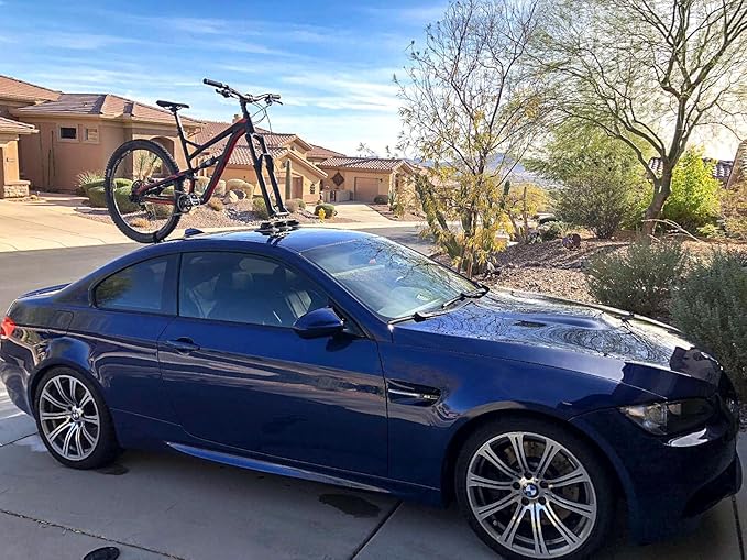 ROCKBROS Suction Cup Bike Rack for Car Roof Top Sucker Bike Rack Quick Release Aluminium Alloy Bike Carrier with Sucker for 1 Blue