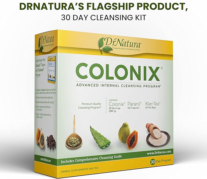 Colonix Kit Whole Psyllium Husk Powder for Colon Cleanse, 30 Day Pack Colon Cleanser (16 oz)