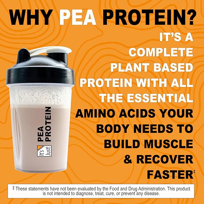 It's Just! Pea Protein Isolate, Plant Based, Premium Quality, Gluten Free, Vegan, Keto Friendly, Product of Canada, Packaged in USA (2.5 Pound, Vanilla)