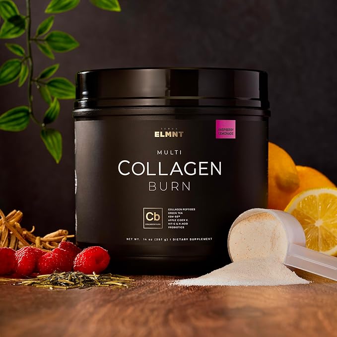 Super Collagen Burn Powder for Women w. Hyaluronic Acid, KSM66, Apple C Vinegar, Probiotics, Biotin - Premium Multi Collagen Peptides Protein for Weight Loss + Beauty Hair Skin Nails (Pink Lemonade)