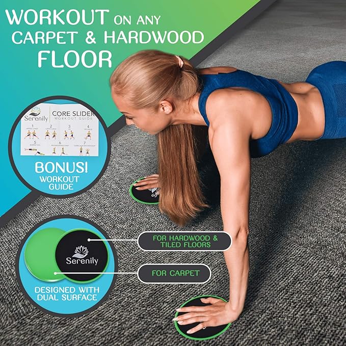 Serenily Sliders for Working Out - Core Exercise Sliders 2 Dual