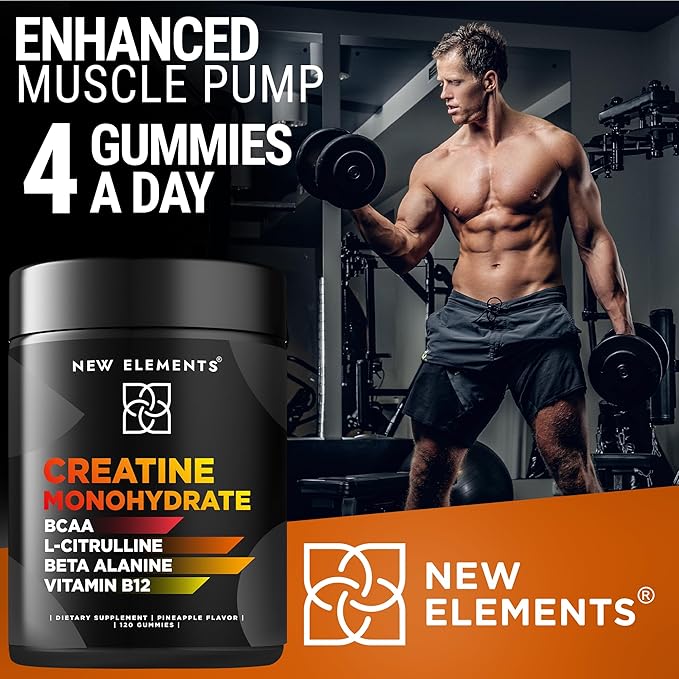 Creatine Monohydrate Gummies 5mg with BCAA L-Citrulline Beta Alanine & Vitamin B12 | The Ultimate Energy Booster