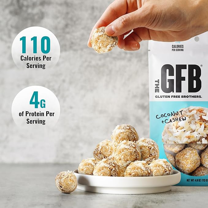 The Gluten Free Brothers Gluten Free Protein Bites Variety Pack – Non GMO, Soy Free, Vegan – Snack Size Plant Based Protein Energy Balls, 4 oz (4 Count)