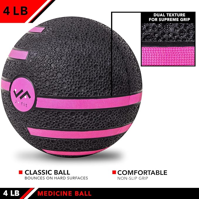 JFIT Medicine Exercise Ball with Dual Texture