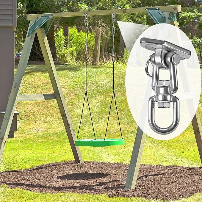 Hammock Chair Hanging Kit Swing, Ceiling Mount with 360 Swivel - Tree, Gym, or Rope Swing Set, 1000 LB Capacity