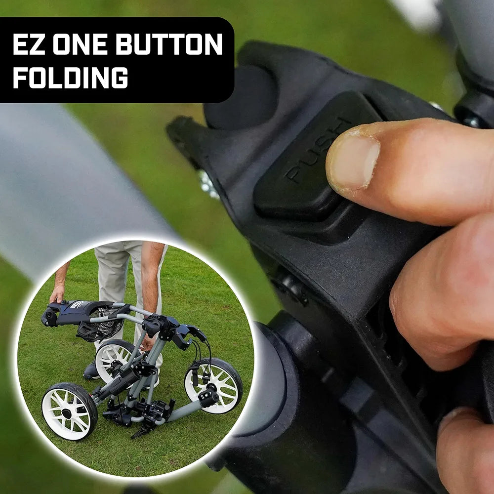 IZZO Golf EZ-Roll 3 Wheel Push Cart - Golf 3 Wheel Push cart