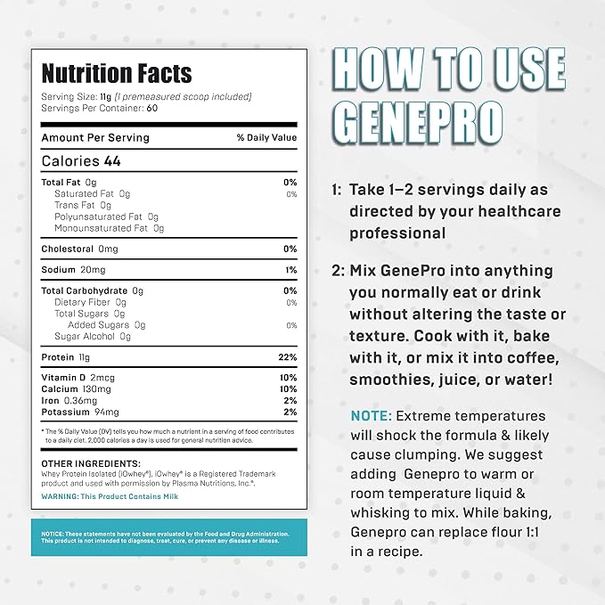 Unflavored Protein Powder - New Formula - Lactose-Free, Gluten-Free, & Non-GMO Whey Isolate Supplement Shake (3rd Generation, 60 Servings)