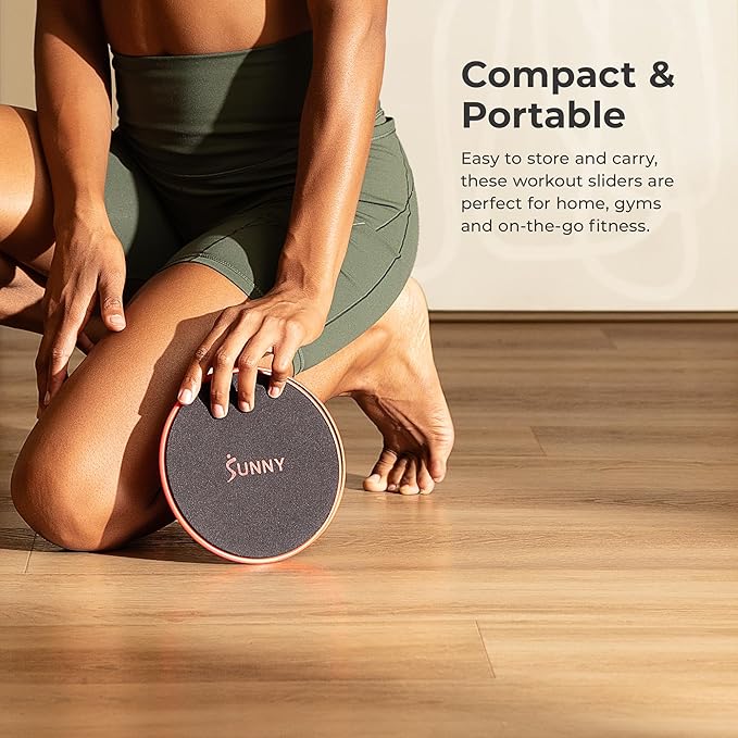 Sunny Health & Fitness Dual Sided Core Exercise Disk for Carpet or Hardwood Floors, Lightweight and Portable, Perfect for Abdominal, Core Workouts, Cardio, and Low Impact