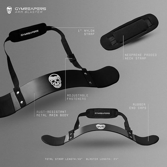 Gymreapers Bicep Arm Blaster -Thick Aluminum Support Bicep