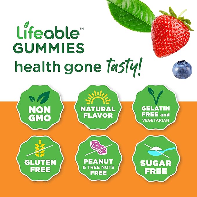 Lifeable Sugar Free Probiotics with Prebiotics Fiber for Kids – Great Tasting Natural Flavor Gummy Supplement – Keto Friendly Probiotic Chewable – 90 Gummies