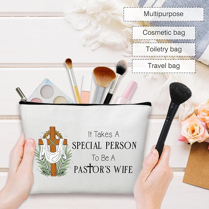 Pastor's Wife Makeup Bag - Appreciation Gift for Women Ministers, Religious Travel Accessories -10