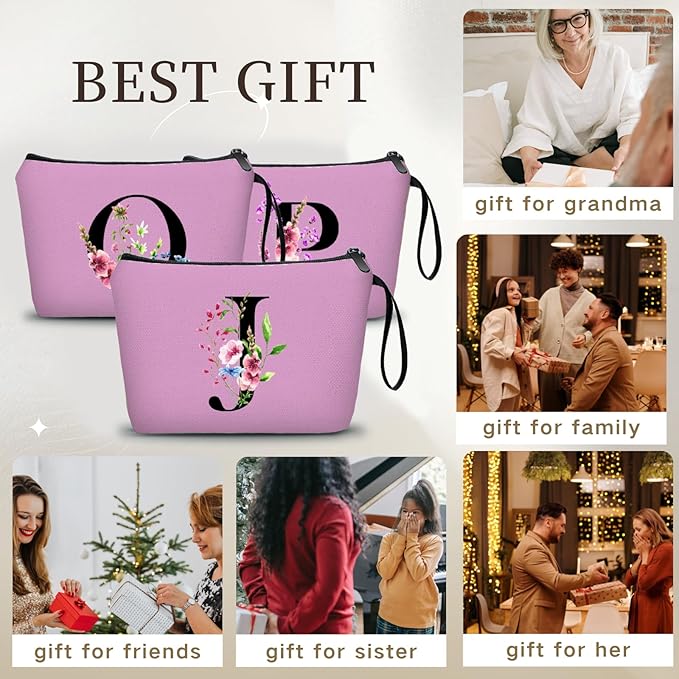 SEAMOON Birthday Inspirational Bridesmaid Proposal Team Small Gifts for Women Mom Aunt Teacher Sister Coworkers Makeup Cosmetic Bag Travel with Mirror Mothers Day Christmas Graduation J