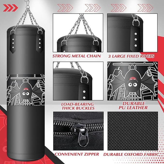 Punching Bag for Kids, 2.7FT Hanging Boxing Bag with Boxing Gloves, Kids Boxing Set Kickboxing Bag for Youth Boxing Karate Muay Thai Kick Taekwondo Training