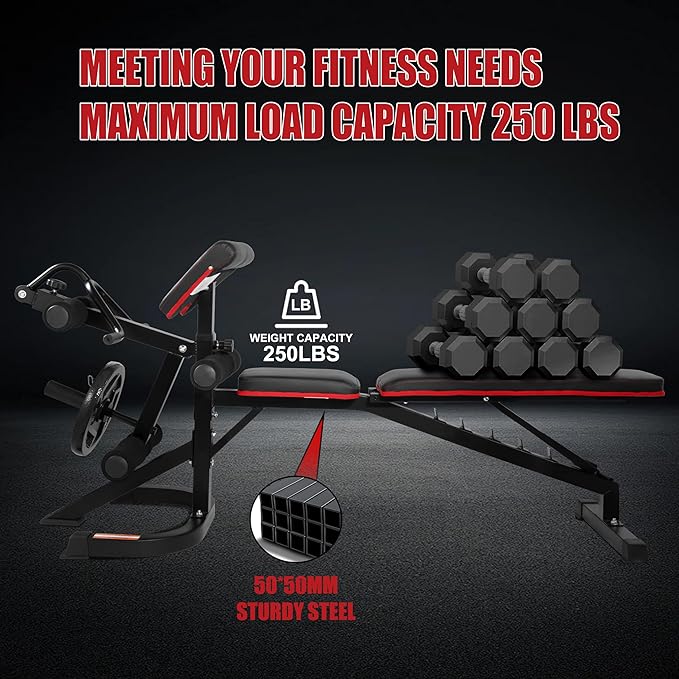 Signature Fitness Multifunctional Workout Station Adjustable Workout Bench 800-Pound Capacity