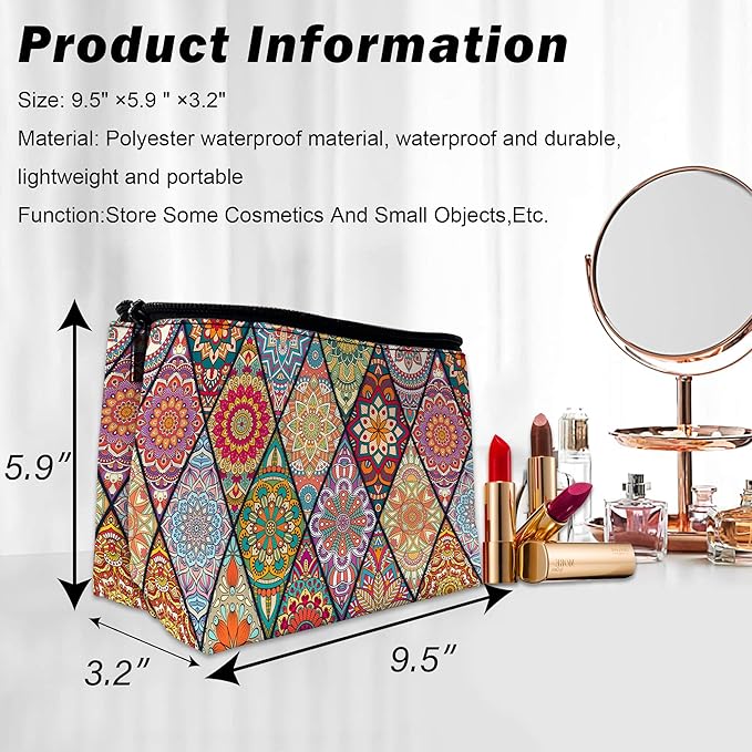 Vintage Wood Panel Love Starfish Makeup Bag for Purse, Waterproof Funny Cosmetic Bag for Women, Zipper Travel Pouch Gift 9.5×5.9 Inch