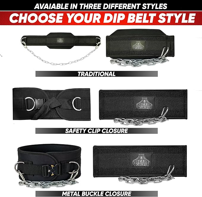 Bear Grips Dip Belt for Weight Lifting 8mm Padded
