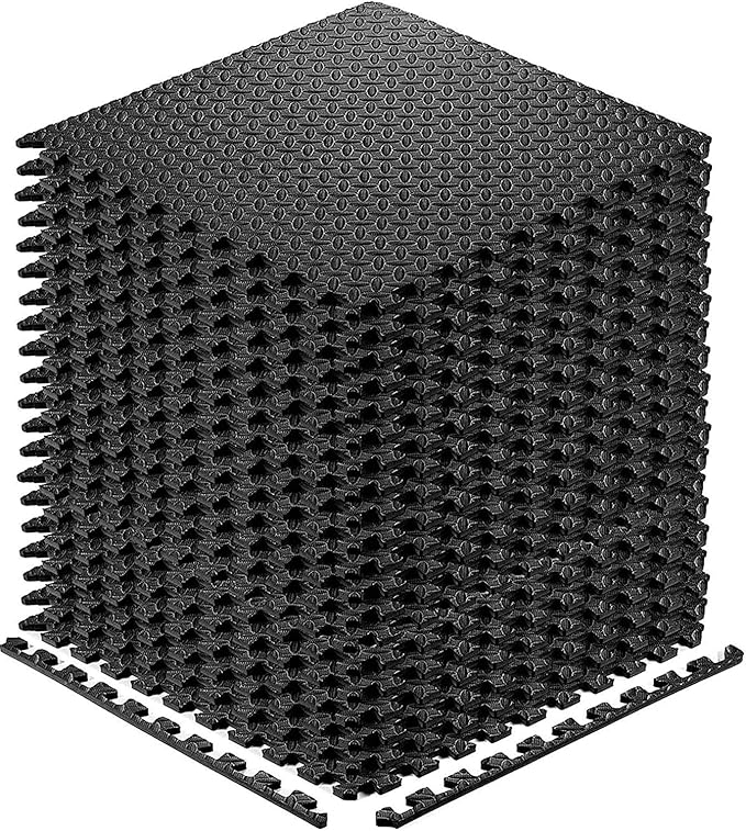 Exercise Mats Puzzle Foam Mats Gym Flooring Mat 20 SQ.FT (20pcs Black