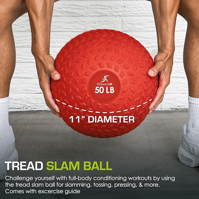 ProsourceFit Slam Medicine Balls 5 10, 15, 15, 20, 20, 25, 25, 30, 30, 50lbs 50lbs Smooth