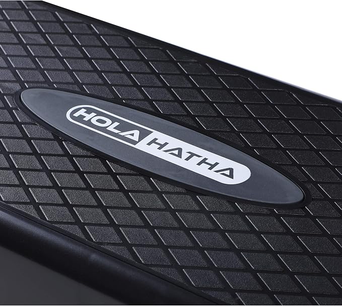 HolaHatha Compact Portable Aerobic Step Platform Exercise Fitness Equipment, Cardio Stepper with Adjustable Height for Home Gym