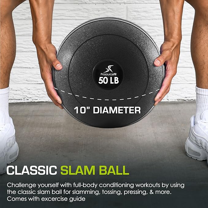 ProsourceFit Slam Medicine Balls 5 10, 15, 15, 20, 20, 25, 25, 30, 30, 50lbs 50lbs Smooth