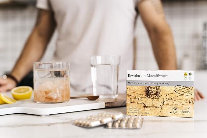 Revolution Macalibrium - Natural Concentrated Gelatinized Maca Supplement to Support Men's Hormone Health, Energy, Strength, Power, and Reproductive Health -120 Vegan Capsules (60 Day Supply)