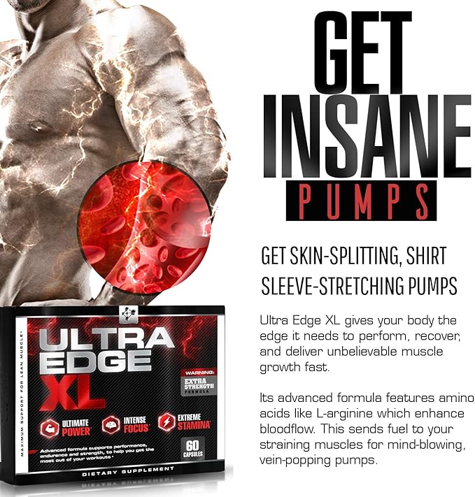BCAA Bodybuilding Supplement - Nitric Oxide Booster for Maximum Muscle Growth - Recovery - and Intensified Workouts - with Amino Acids L Glutamine - L Arginine (60 Capsules)