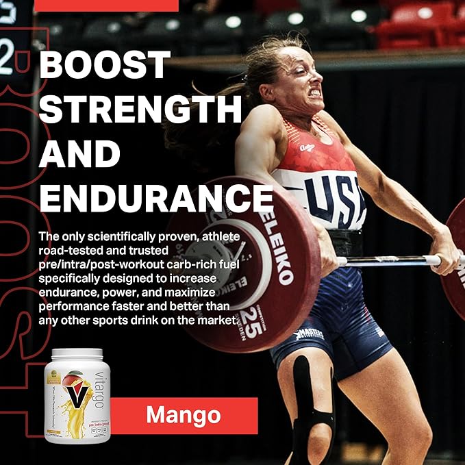 Vitargo Carbohydrate Powder | Feed Muscle Glycogen 2X Faster | 4.4 LB Mango Pre Workout & Post Workout | Carb Supplement for Recovery, Endurance, Gain Muscle Mass
