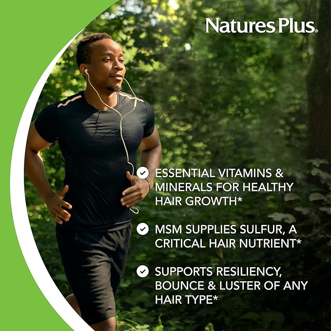 NaturesPlus Ultra Hair Plus - 60 Tablets, Pack of 2 - Sustained Release Formula for Men & Women - Gluten Free - 60 Total Servings
