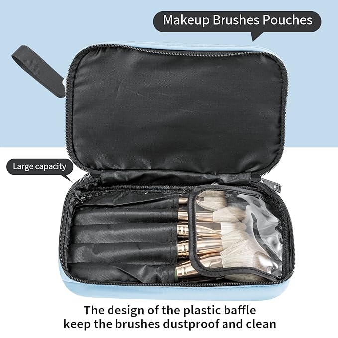 Travel Makeup Bag Cosmetic Bag Makeup Bag Toiletry bag for women and men (Large Blue)
