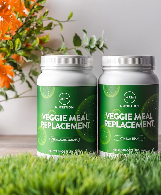 MRM Nutrition Veggie Meal Replacement Protein | Vanilla Bean Flavored | 22g complete plant based protein | Meal on-the-go | Mediate hunger | Balanced macronutrient formula | 28 servings