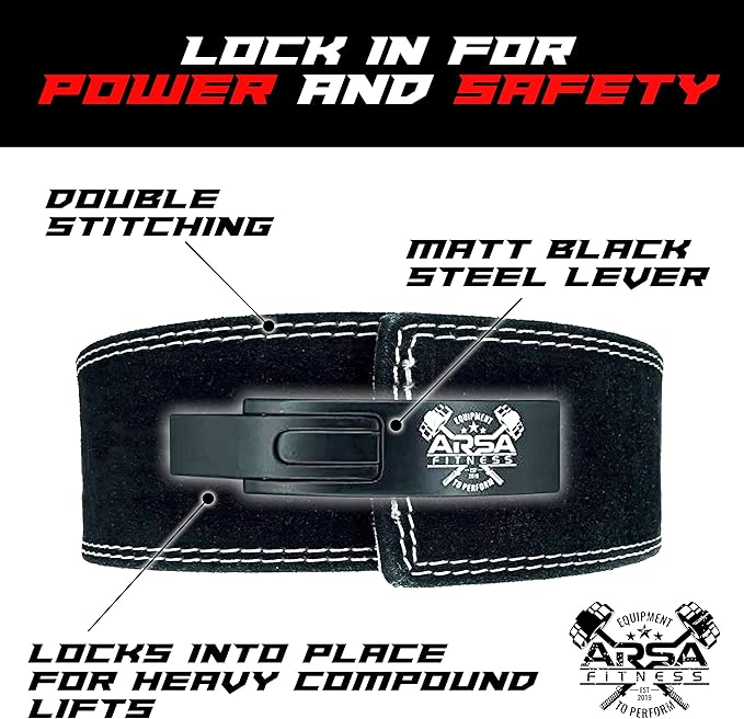 Arsa Fitness Weightlifting Adjustable Lever Belt for Men 10MM Thickness 4" Width