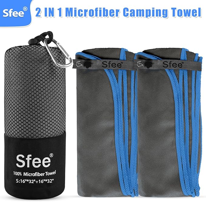 Sfee 2 Pack Microfiber Travel Towel