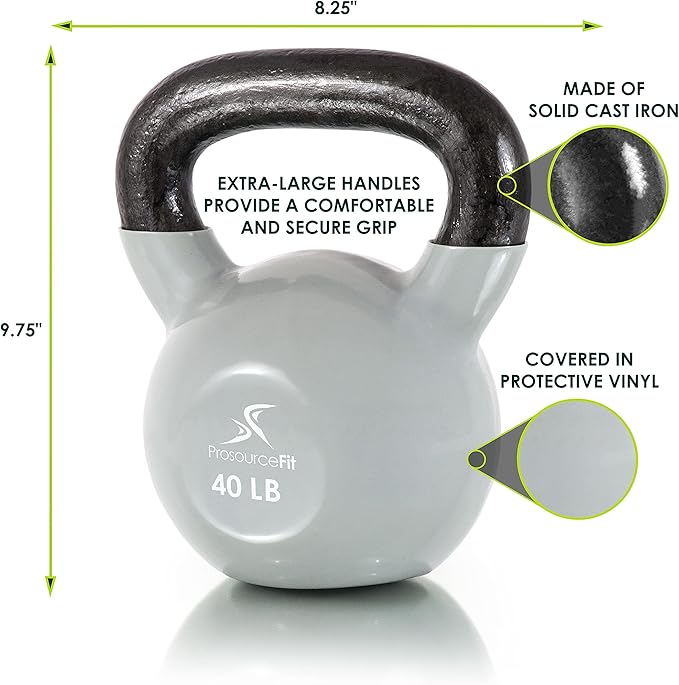 ProsourceFit Vinyl Coated Cast Iron Kettlebells for Full
