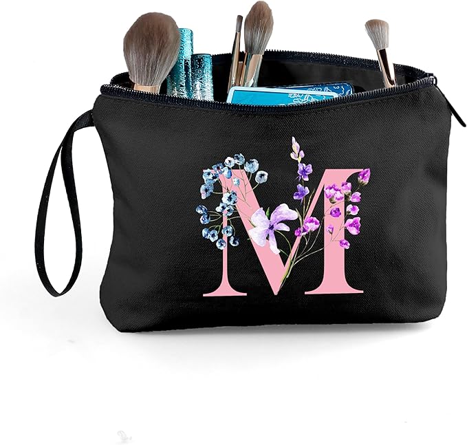 SEAMOON Birthday Maid of Honor Gifts for Women Her Mom Team Teacher Friend Bridesmaid Bride Personalized Makeup Cosmetic Bag with Mirror Valentines Mothers Day Christmas Graduation M